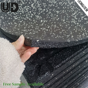 Tappetino in Gomma per Palestra Commerciale, Base Nera con Scaglie Colorate in EPDM, Tappeto ad Alta Densità per Assorbimento degli Urti, Piastrella Fitness - Product Image 1