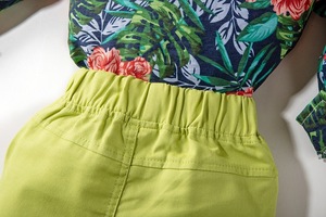 Ropa de Moda para Bebés, Traje Hawaiano para Niños, Conjuntos de Pantalones Vaqueros Elegantes con Pantalones Verdes de China - Product Image 6