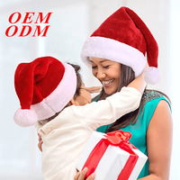 Chapeau de Noël rouge en non-tissé doux pour enfants et adultes, décoration de fête de Noël, chapeau de Père Noël classique
