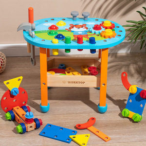 Tavolo Multifunzionale per Bambini, Strumento Educativo Precoce, Giocattoli in Legno con Supporto e Viti, <span class=keywords><strong>Puzzle</strong></span> 3D Creativi Montessori - Product Image 5