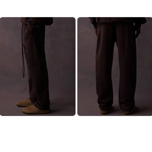 <span class=keywords><strong>Pantalon</strong></span> de survêtement à jambes larges avec logo brodé sur mesure <span class=keywords><strong>pantalon</strong></span> de survêtement en coton éponge français avec cordon de serrage <span class=keywords><strong>pantalon</strong></span> de survêtement ample - Product Image 5