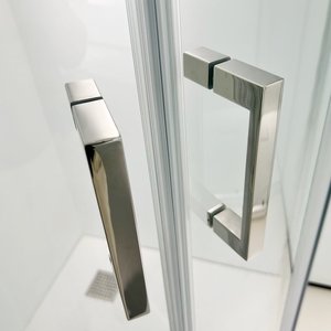 Porta <span class=keywords><strong>Doccia</strong></span> Scorrevole Economica e Personalizzabile, Design Moderno Europeo, Telaio in Alluminio <span class=keywords><strong>a</strong></span> Quadrante, <span class=keywords><strong>Vetro</strong></span> Temperato Trasparente da 6mm - Product Image 6