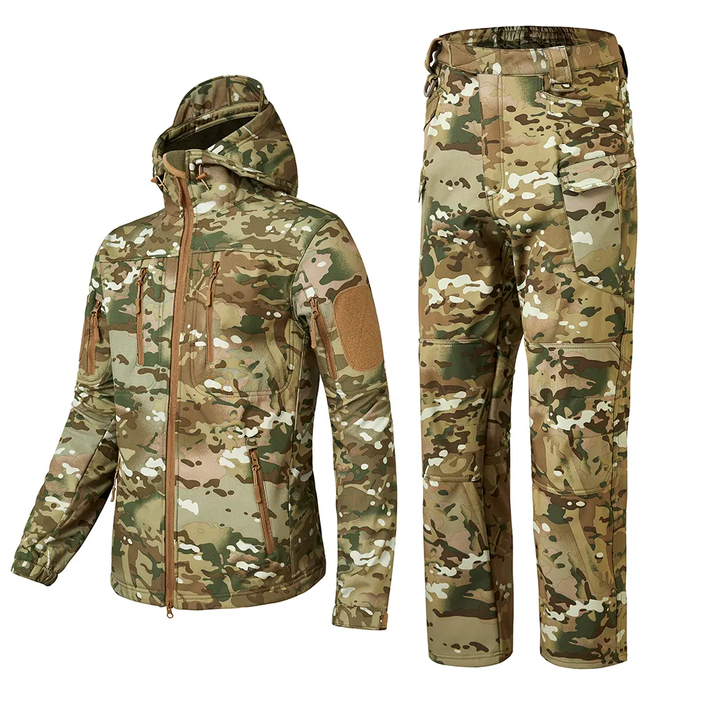 CP Camo Senderismo a prueba de viento Caza Táctico Softshell Deportes al aire libre Chaquetas Pantalones Traje