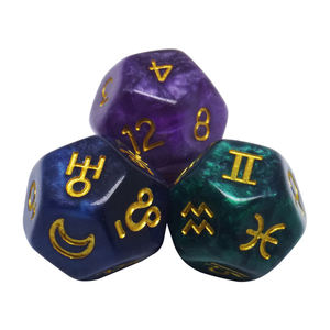 Dados de Astrología Populares en el <span class=keywords><strong>Mundo</strong></span>, Juego de 3 Piezas, Número de Signo <span class=keywords><strong>del</strong></span> Zodiaco, Constelación, Adivinación <span class=keywords><strong>del</strong></span> Futuro - Product Image 2