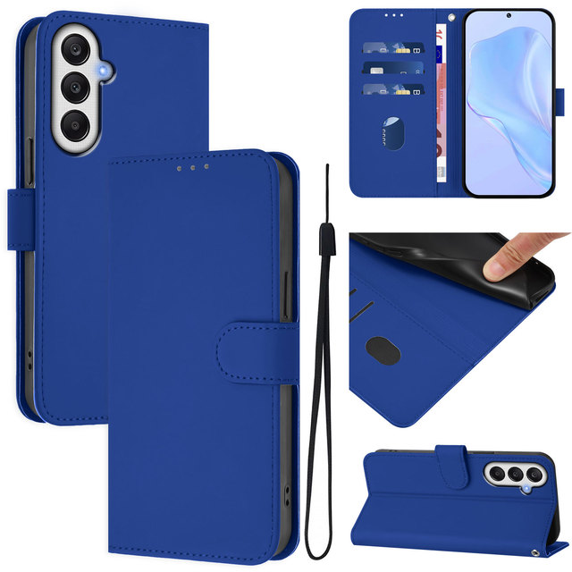 Pure & Butterfly PU Wallet Leather Phone Case for Samsung Galaxy A22 4G F42 5G A21S A20S A20E A10E A15 A14 A13 A04E A04 Core