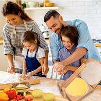 Rouleau à pâtisserie manuel en bois de bambou pour tortillas, raviolis et rouleaux de printemps – Outil de cuisine robuste