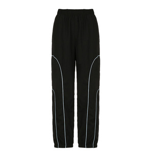 Street Style Contrast Color Loose Casual Pants Dance Design Elastic Waist <strong>Sports</strong> <strong>Trousers</strong> <strong>Women</strong> - Product Image 6