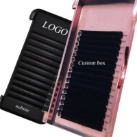 Extensions de cils Easy Fan Blooming Lashes 0.05mm 0.07mm Noir Mat avec cartes de support en feuille métallisée