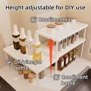Creative Expandable Cupboard Sink Countertop Organizer Riser Rack Storage <b>Corner</b> Shelf Double Tier <b>Cabinet</b> Shelf - Product Image 3