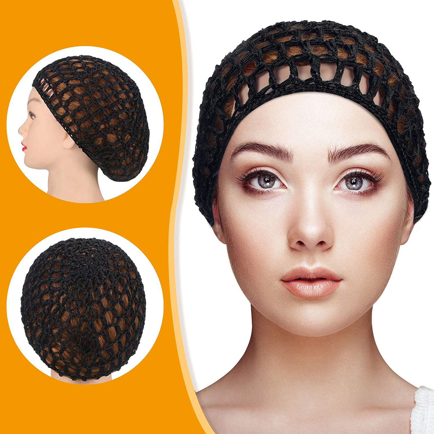Elastic Mesh Snood Hair Net Cap Adjustable Unisex Design