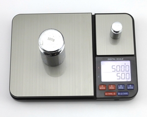 Báscula de alimentos inteligente de fábrica Changxie, doble plataforma, 5KG de peso inoxidable, báscula de alimentos de cocina, báscula de 0,01g - Product Image 1