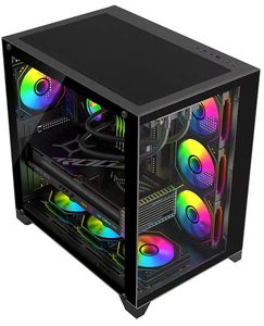 Esgaming cao cấp chống bụi rỗng giữa tháp Bảng <span class=keywords><strong>PC</strong></span> trường hợp 4 vít Tempered Glass chơi game CPU vỏ tủ cho máy tính để bàn máy tính - Product Image 2