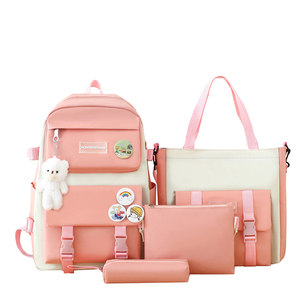 2025 Nueva Bolsa de libros escolares de moda para <span class=keywords><strong>5</strong></span> piezas conjunto de mochila escolar para estudiantes conjunto de mochila universitaria bonita - Product Image 1