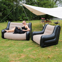 Nuevo Sofá Inflable Combinado Transfronterizo con Reposabrazos y Respaldo, Sofá Cama Doble Autoinflable, Material de PVC de 0.55MM, Modelo AKD1056
