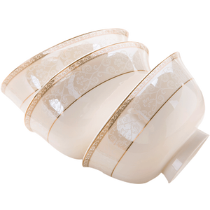 Luxo Porcelana Dourado Borda Dinnerware Exquisite Cozinha Aparelho De <strong>Jantar</strong> Conjunto De Talheres - Product Image 4