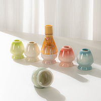 Kit Matcha Personnalisable avec Nœud Papillon, Bol à Matcha en Céramique Japonaise avec Poignée, Fouet à Matcha à Bec Verseur, Chawan, Coffret de Thé Matcha