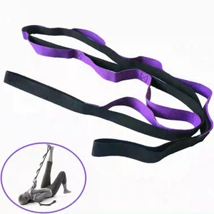 Yoga Strap Resistance Band Purple Black Stretching Rope For <b>Leg</b> <b>Exercise</b> Fitness Training Body Shaping Workout Equipment - Product Image 1