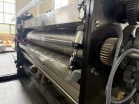 Machine d'impression flexographique automatique 4 couleurs, découpeuse et rainureuse haute vitesse pour la fabrication de boîtes à pizza en carton ondulé avec empileur