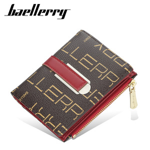 กระเป๋าสตางค์สั้นผู้หญิง Baellerry หนัง PU ขนาดเล็ก กระเป๋าใส่เหรียญแบบซิป ลายตัวอักษร ใช้ได้ทุกวัน - Product Image 1