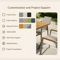 Garden Restaurant Paris Bistro Ensemble de salle à manger en aluminium Hot Style hotel Teslin Mesh Portable Folding Terrace Coffee Dining Arm Chairs