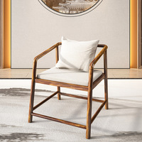 Chaise de salle à manger en bois massif de style chinois du milieu du siècle avec dossier en corne de bœuf, multifonctionnelle pour la maison, le bureau et l'hôtel