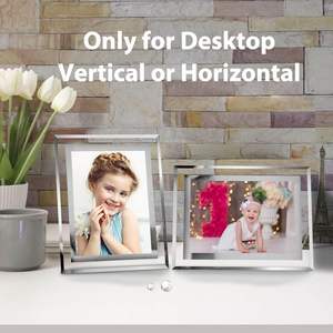 Cadres photo en verre miroir scintillants 5x7 6x8 8x10 A4, cadres photo en cristal argenté pour mariage, cadres photo pour la maison, la famille, les fêtes - Product Image 3