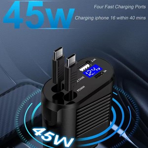 Chargeur de voiture 30W PD à charge rapide, port USB C type C avec affichage de la tension pour utilisation en voiture - Product Image 2