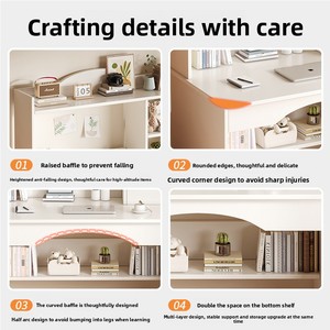 Bureau d'ordinateur moderne sur mesure OEM avec bibliothèque intégrée, en MDF, avec tiroirs de rangement, <span class=keywords><strong>pour</strong></span> salon ou bureau, compact, <span class=keywords><strong>pour</strong></span> ordinateur <span class=keywords><strong>portable</strong></span> - Product Image 5