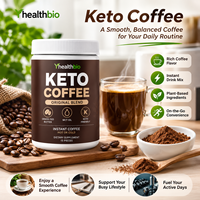 Poudre de café Keto Premium, formule naturelle pure à faible teneur en glucides, poudre de café instantanée à texture fine pour la préparation quotidienne de boissons