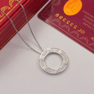 2025 mode acier inoxydable en gros nouveau Simple plaqué or Zircon cercle amour cubique rond pendentif collier Alxeyb - Product Image 6