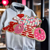 En gros Lettre Applique Personnalisé Chenille Patchs Broderie fer sur Designer Patches Applique Marque Fer Sur Patchs Brodés