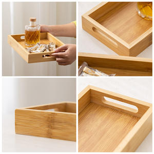 Bandeja de madera de nogal negro, bandeja de té de madera maciza, plato rectangular de madera para cenar, bandeja para tazas de café, bandeja de almacenamiento estilo japonés - Product Image 3