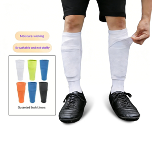 <span class=keywords><strong>Protège</strong></span>-tibias de football personnalisés en polyester pour adultes et enfants – Équipement d'entraînement portable, respirant et antidérapant – Manchon de mollet de football - Product Image 1