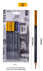 مجموعة أقلام رسم تخطيطي مخصصة بالفحم مع ممحاة ومبراة، أقلام للطلاب، أدوات ومستلزمات فنية للرسم في صندوق - Product Image 6