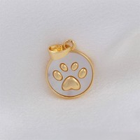 YEHHY Aksesori Liontin DIY Berbentuk Jejak Kaki Unik dengan Cangkang Alami, Aksesori Liontin Kalung Cakar Kucing Anjing Beruang yang Lucu