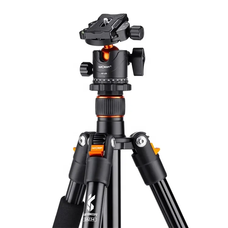 K234A1 + BH-28L KF09.080V1 K & F konsept kamera tripodu standı fiyat tripod kamera dslr için profesyonel video kameralar ağır