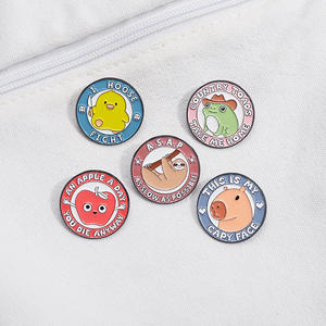 RTS Pins metalicos หมุดเคลือบรูปสัตว์การ์ตูนออกแบบได้ตามต้องการเข็มกลัดสล็อตน่ารักมีปกเสื้อเป็นของขวัญสำหรับเพื่อนๆของเด็กๆ - Product Image 1