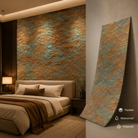 Revêtement mural flexible en pierre travertin de style moderne, panneau souple en argile MCM, revêtement extérieur en placage de travertin