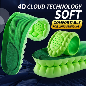 Siêu mềm 4D massage thể thao lót PU Bộ nhớ bọt EVA chỉnh hình duy nhất vòm hỗ trợ lót cho chạy chân - Product Image 2