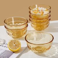 Bol à salade en verre borosilicate ambré résistant à la chaleur, compatible micro-ondes pour la cuisson, la cuisson à la vapeur, la préparation des œufs et des aliments, vente en gros