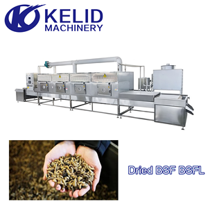 SUS304 PLC Control Fast Heating Keep Nutrients Energy-saving Industrial Automatic BSF Insect Worm <b>Microwave</b> Drying Machine High - Product Image 3