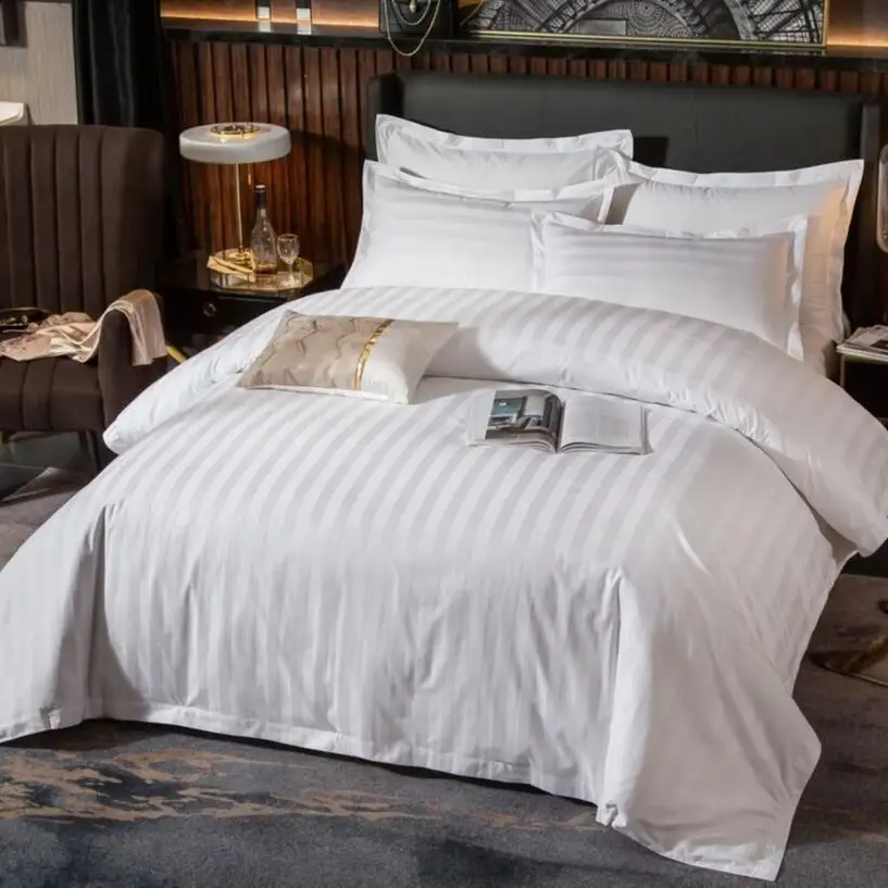 Ropa De Cama Juego De Sabanas Wit Dekbedovertrek Effen Kleuren Luxe Satijn Zijde Hedendaagse Katoen Hotel Beddengoed Set