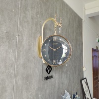Horloge murale silencieuse double face 55x40cm motif cerf, luxe léger et tendance, pour salle à manger, livraison rapide DDP WEEE Rohs