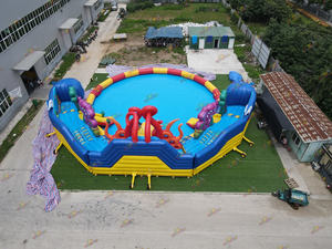 Parco acquatico a terra gonfiabile commerciale della terra Mobile con lo scivolo della piscina per gli adulti - Product Image 6