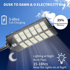 Lampadaires solaires en gros pour extérieur, parking, du crépuscule à l'aube, LED commerciaux alimentés par énergie solaire avec détecteur de mouvement - Product Image 4