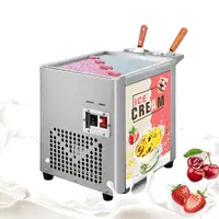 Ucuz mini elektronik kare cep tava plakası sokak yemeği katı dondurulmuş kızarmış meyve dondurma rulo makinesi dondurucu