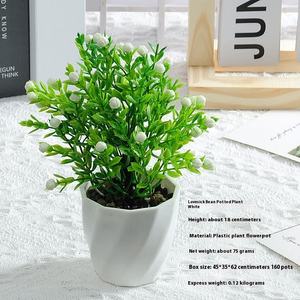 Planta de simulación, bonsái de plástico para interiores, decoración de oficina, maceta verde, adornos de flores falsas de escritorio, pequeña Milán - Product Image 6