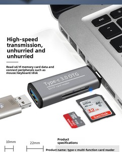 Lector de Tarjetas 2 en 1 Tipo-C de Aleación de Aluminio para Tarjetas SD, TF, Unidades Flash USB, MacBook, Tabletas y Teléfonos Móviles - Product Image 6