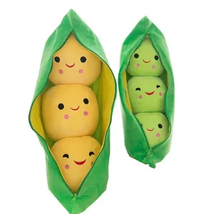 25CM 귀여운 어린이 아기 봉제 완두콩 채워진 식물 인형 장난감 어린이 카와이 품질 완두콩 모양의 베개 장난감 소년 소녀 선물