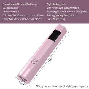 Professionele Draagbare <span class=keywords><strong>Uv</strong></span>/Led Nagellamp <span class=keywords><strong>Mini</strong></span>-Formaat High Power 3 Timer Modi Laag Vermogen Gebruik Automatisch Aanpasbaar Logo - Product Image 2